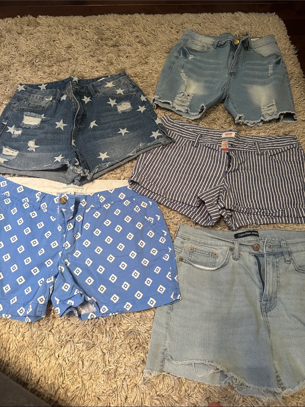 Calvin Klein Light Blue Denim Cutoff Shorts